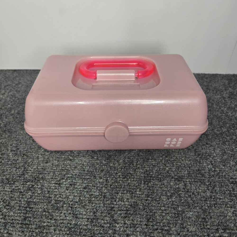 Caboodles Pretty In Petite Classic 2 Tier Makeup Case W/ Mirror Pink 9x6x4